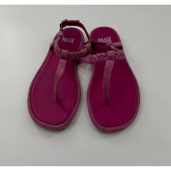 Paige Drew Fuchsia Pink Braided Strap Sandals Size 6 - Picture 6 of 12